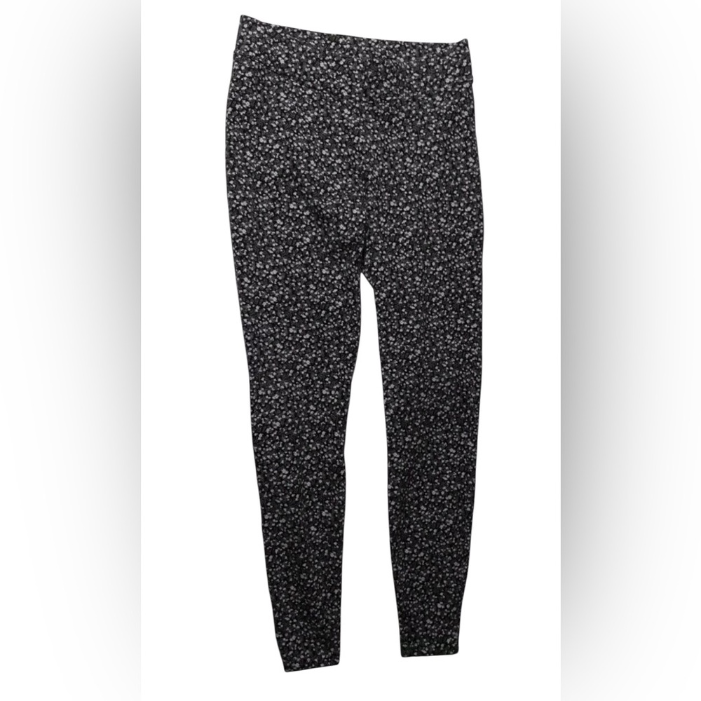 Land’s End Women’s Starfish Mid Rise Leggings in Black Floral| Size: 14/16